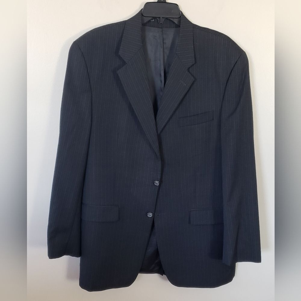 Lauren Ralph Lauren Men's Charcoal Gray and Blue Wool & Cashmere Blend S…